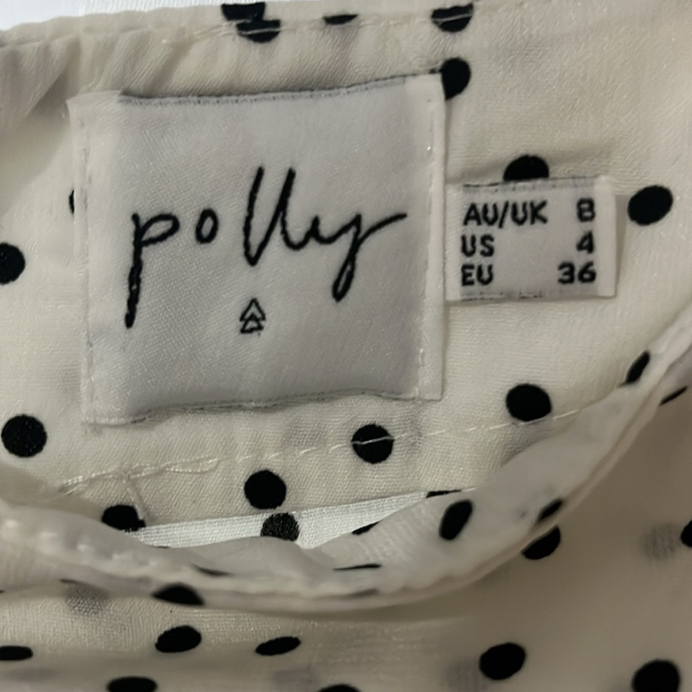 Polka Dot Ruffle Faux Wrap Skirt - Picture 2 of 3
